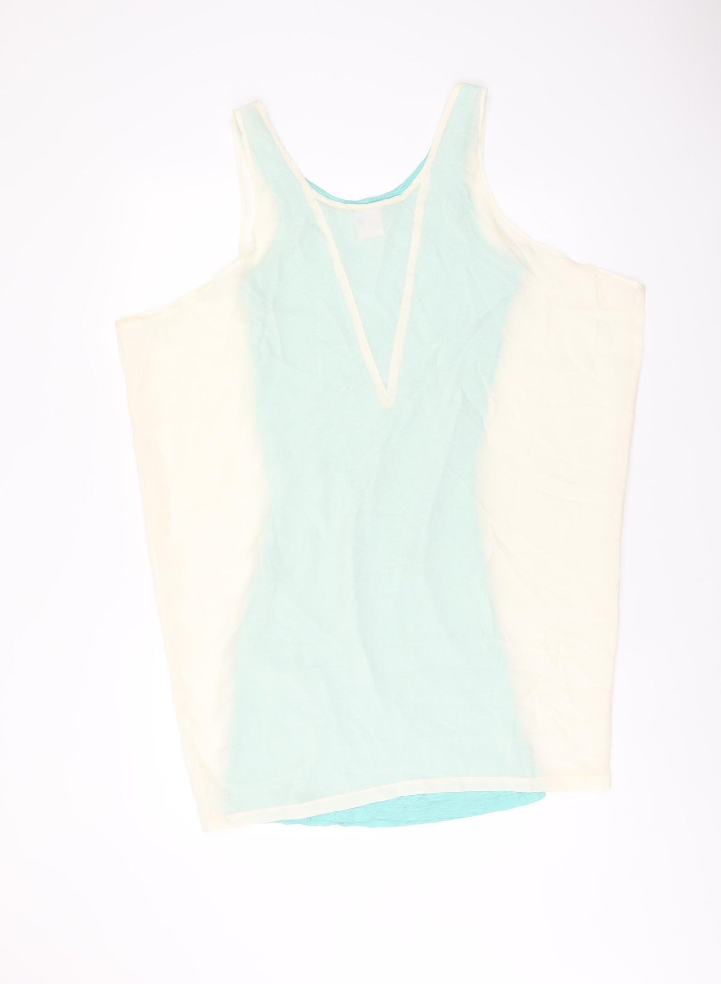 VERO MODA Womens Ivory Polyester Basic T-Shirt Size S Scoop Neck