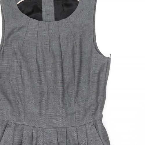 H&M Womens Grey Polyester A-Line Size 14 Round Neck Zip