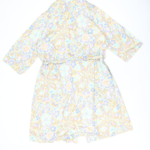 St Michael Womens Multicoloured Floral Polyester A-Line Size 10 Round Neck Button - Size 10/12