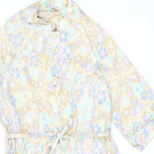 St Michael Womens Multicoloured Floral Polyester A-Line Size 10 Round Neck Button - Size 10/12