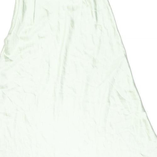 Flounce Womens Green Polyester Flare Skirt Size 6 Zip