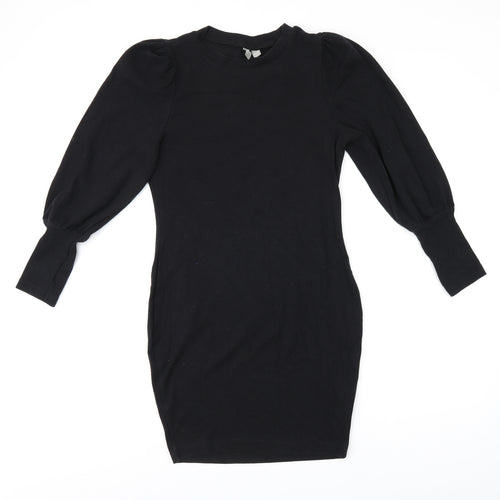 ASOS Womens Black Polyester Bodycon Size 8 Round Neck Pullover