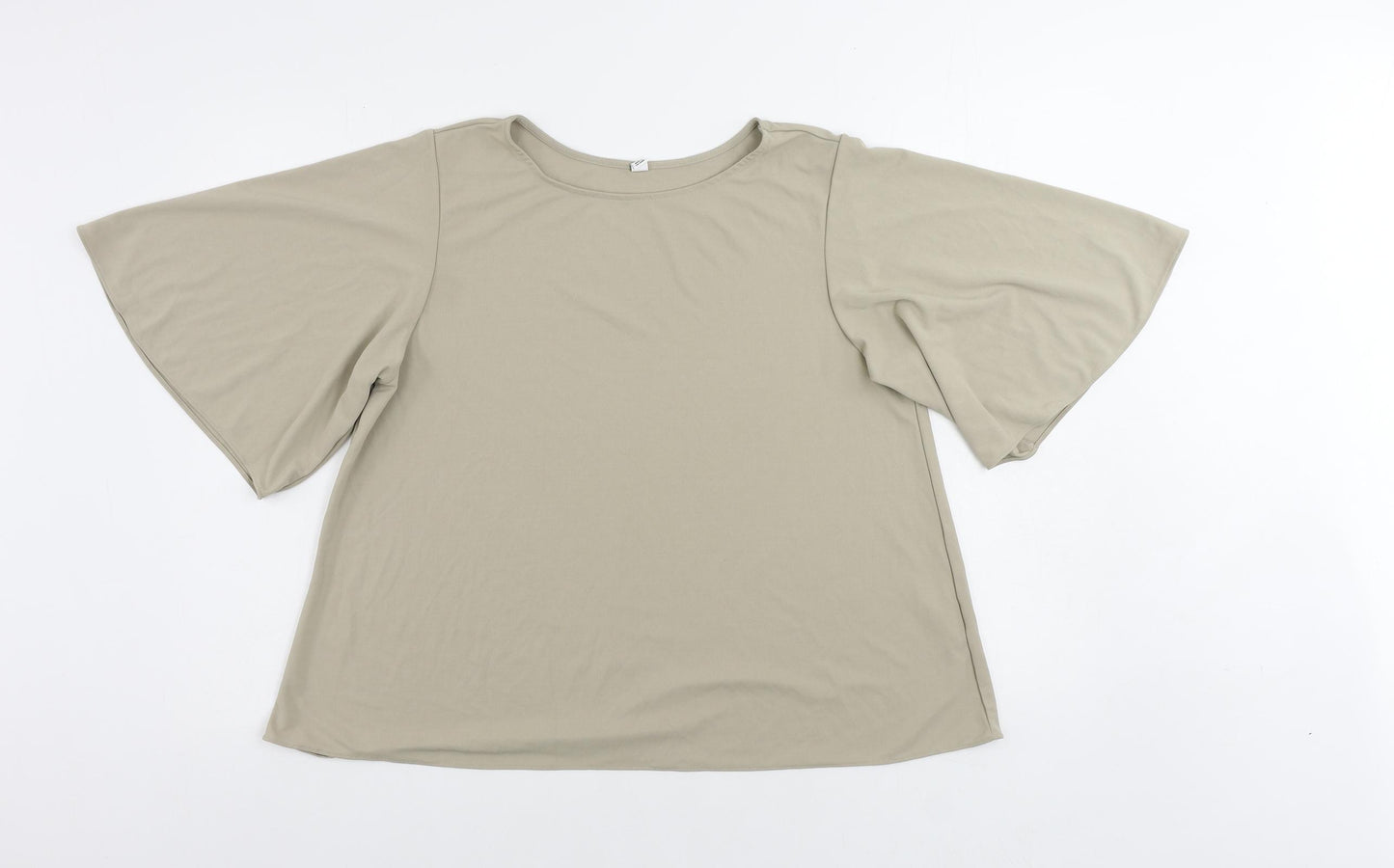 Uniqlo Womens Beige Polyester Basic Blouse Size L Boat Neck