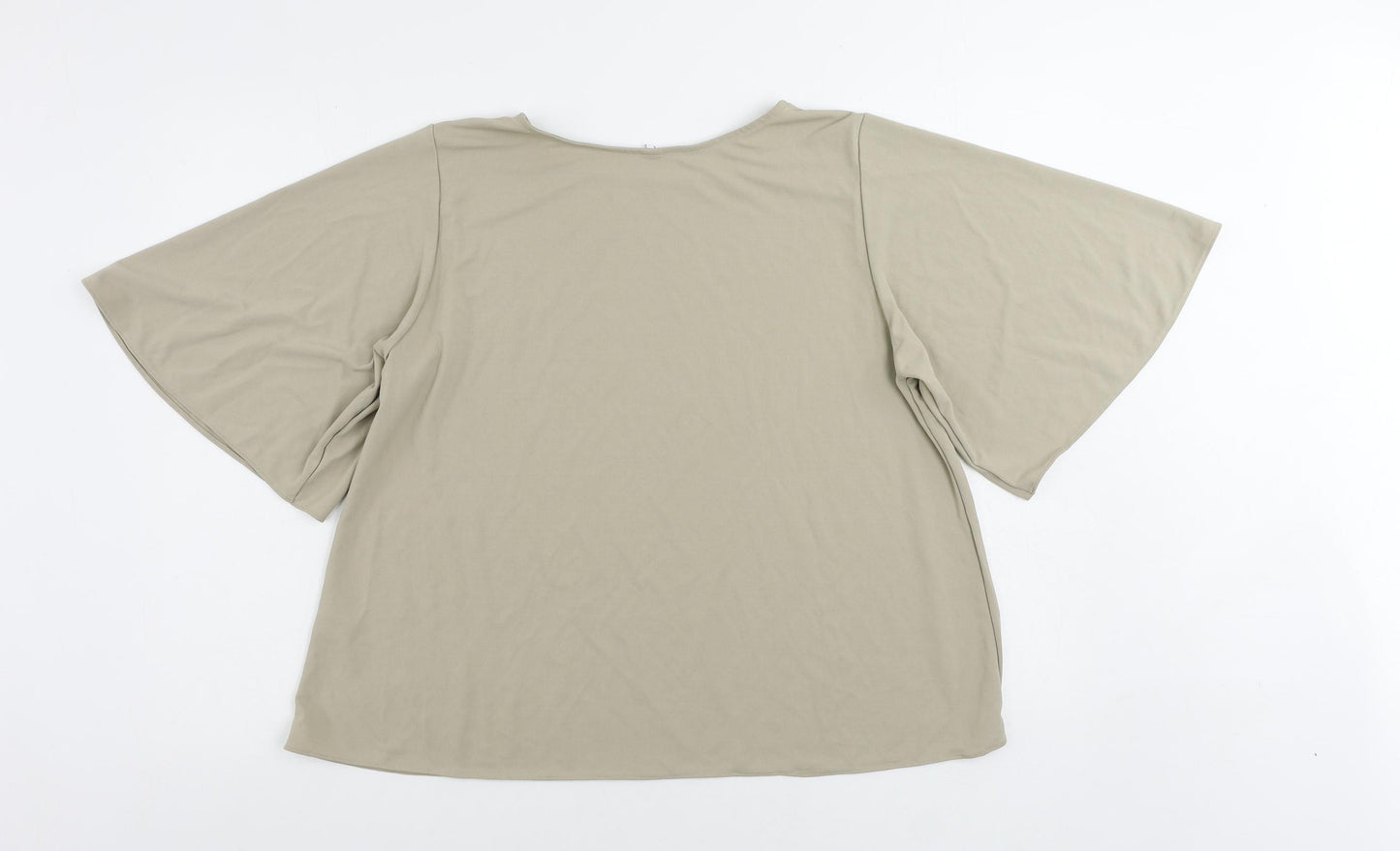 Uniqlo Womens Beige Polyester Basic Blouse Size L Boat Neck