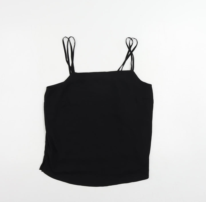 Marks and Spencer Womens Black Polyester Camisole Tank Size 12 Square Neck