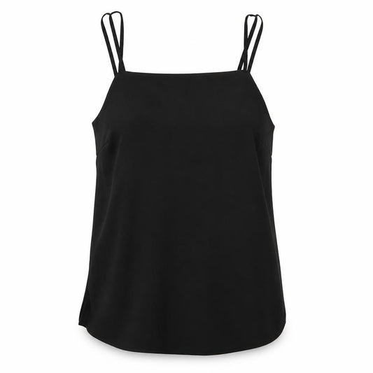 Front view of Marks & Spencer women’s black polyester camisole tank, size UK 12, square neck