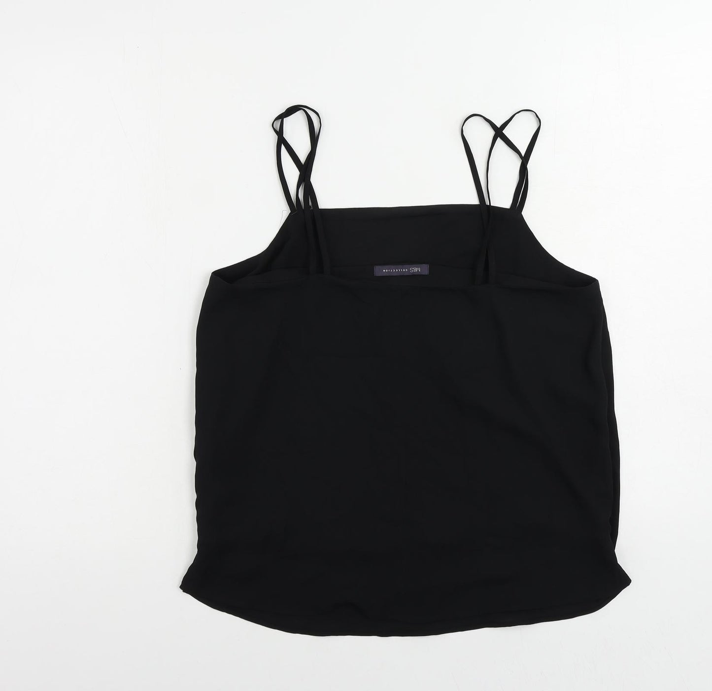 Marks and Spencer Womens Black Polyester Camisole Tank Size 12 Square Neck