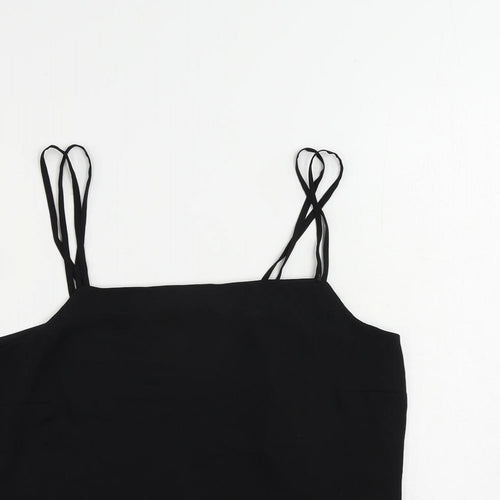 Marks and Spencer Womens Black Polyester Camisole Tank Size 12 Square Neck