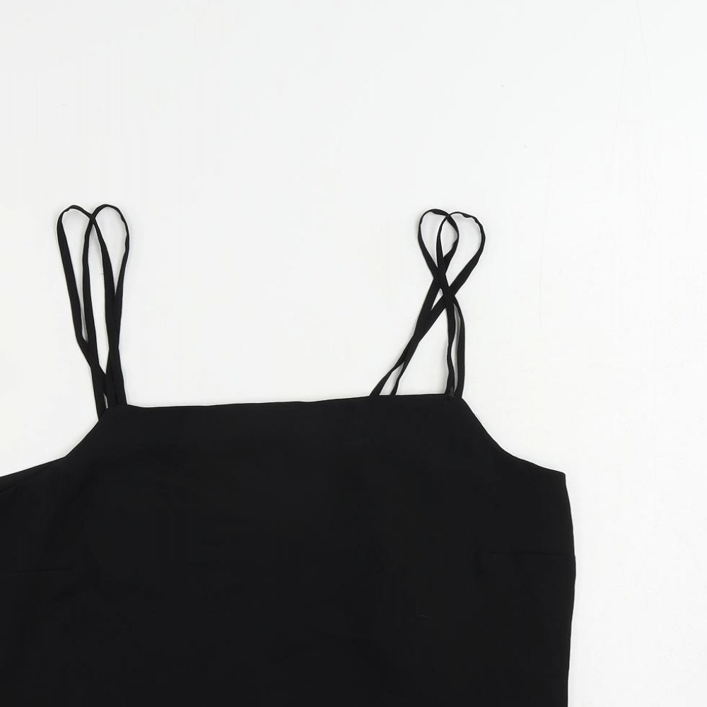 Marks and Spencer Womens Black Polyester Camisole Tank Size 12 Square Neck