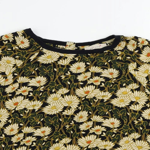 Per Una Womens Multicoloured Floral Viscose Basic T-Shirt Size 12 Crew Neck