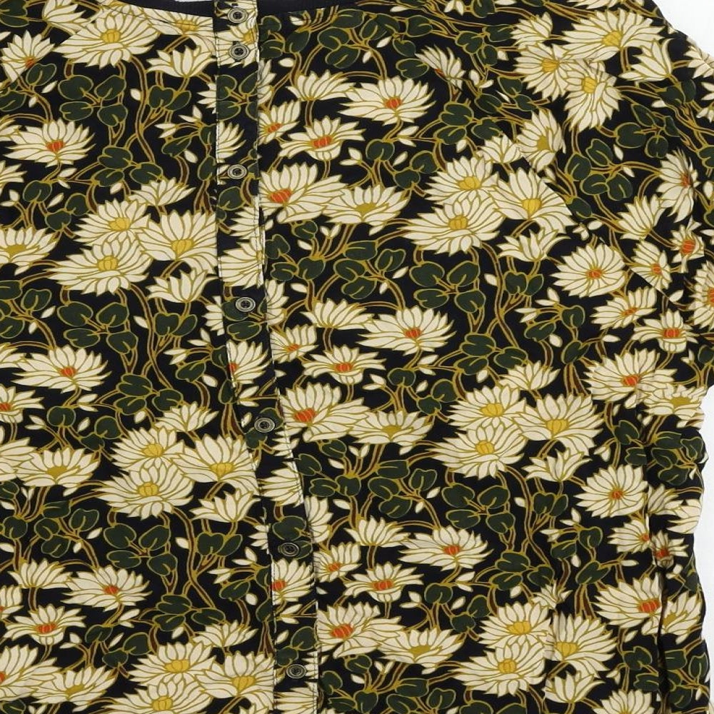 Per Una Womens Multicoloured Floral Viscose Basic T-Shirt Size 12 Crew Neck