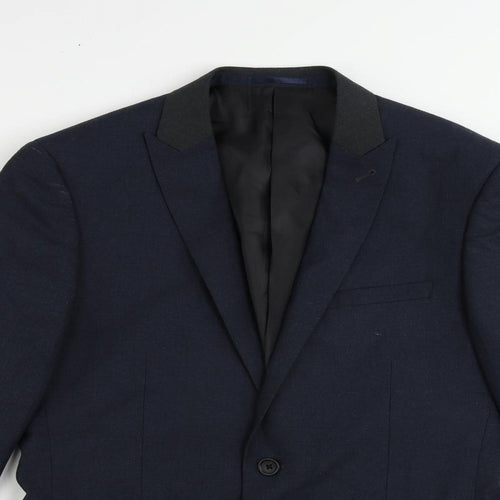 NEXT Mens Blue Polyester Jacket Suit Jacket Size 40 Regular