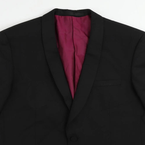Marks and Spencer Mens Black Polyester Tuxedo Suit Jacket Size 40 Regular