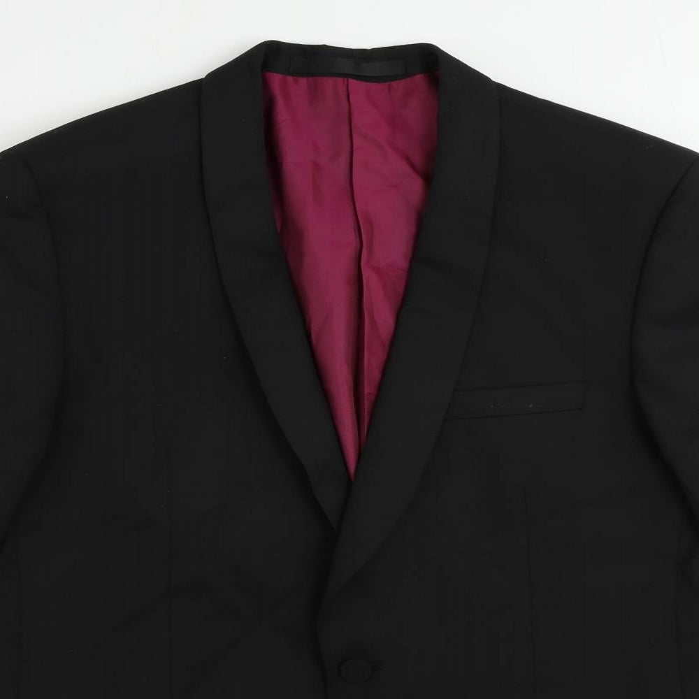 Marks and Spencer Mens Black Polyester Tuxedo Suit Jacket Size 40 Regular