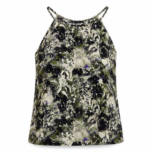 Miss Selfridge Womens Black Geometric Polyester Camisole Tank Size 12 Round Neck