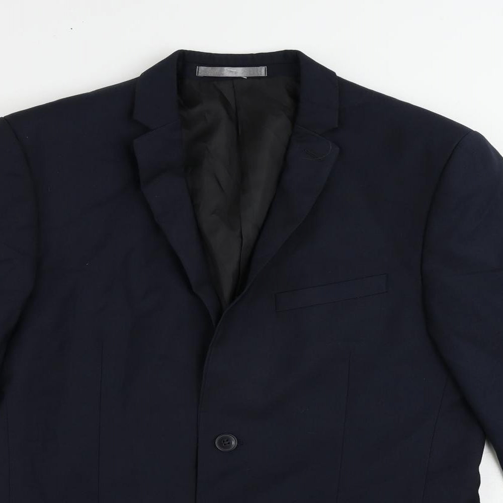 Red Herring Mens Blue Polyester Jacket Suit Jacket Size 38 Regular