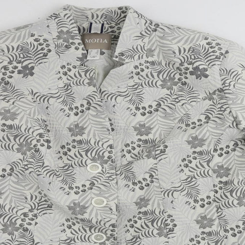 Mona Womens Grey Floral Jacket Blazer Size 20 Button