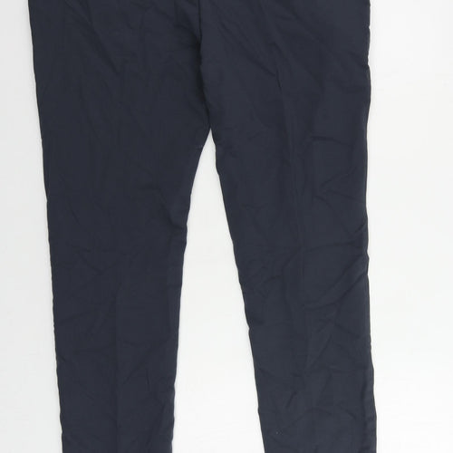 Autograph Mens Grey Cotton Chino Trousers Size 40 in L31 in Regular Zip