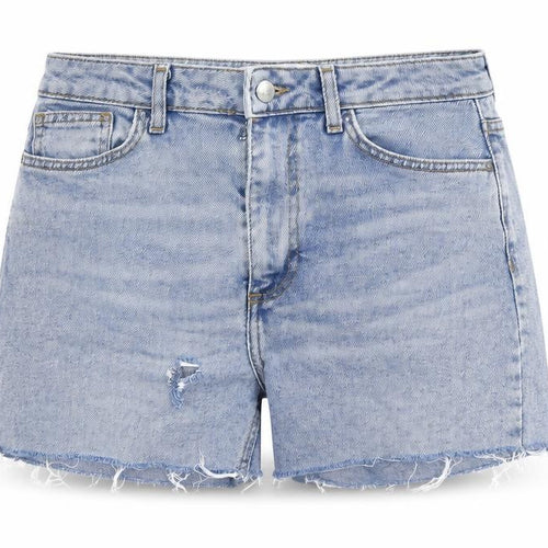Denim & Co. Womens Blue Cotton Cut-Off Shorts Size 8 L4 in Regular Zip - Distressed