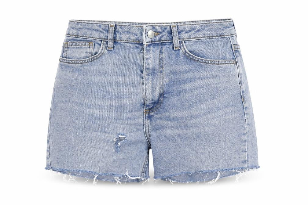Denim & Co. Womens Blue Cotton Cut-Off Shorts Size 8 L4 in Regular Zip - Distressed