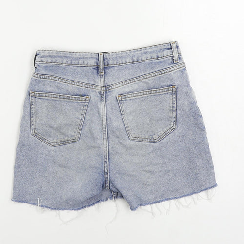 Denim & Co. Womens Blue Cotton Cut-Off Shorts Size 8 L4 in Regular Zip - Distressed