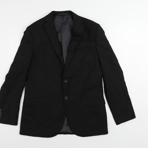 Marks and Spencer Mens Black Polyester Tuxedo Suit Jacket Size 40 Regular