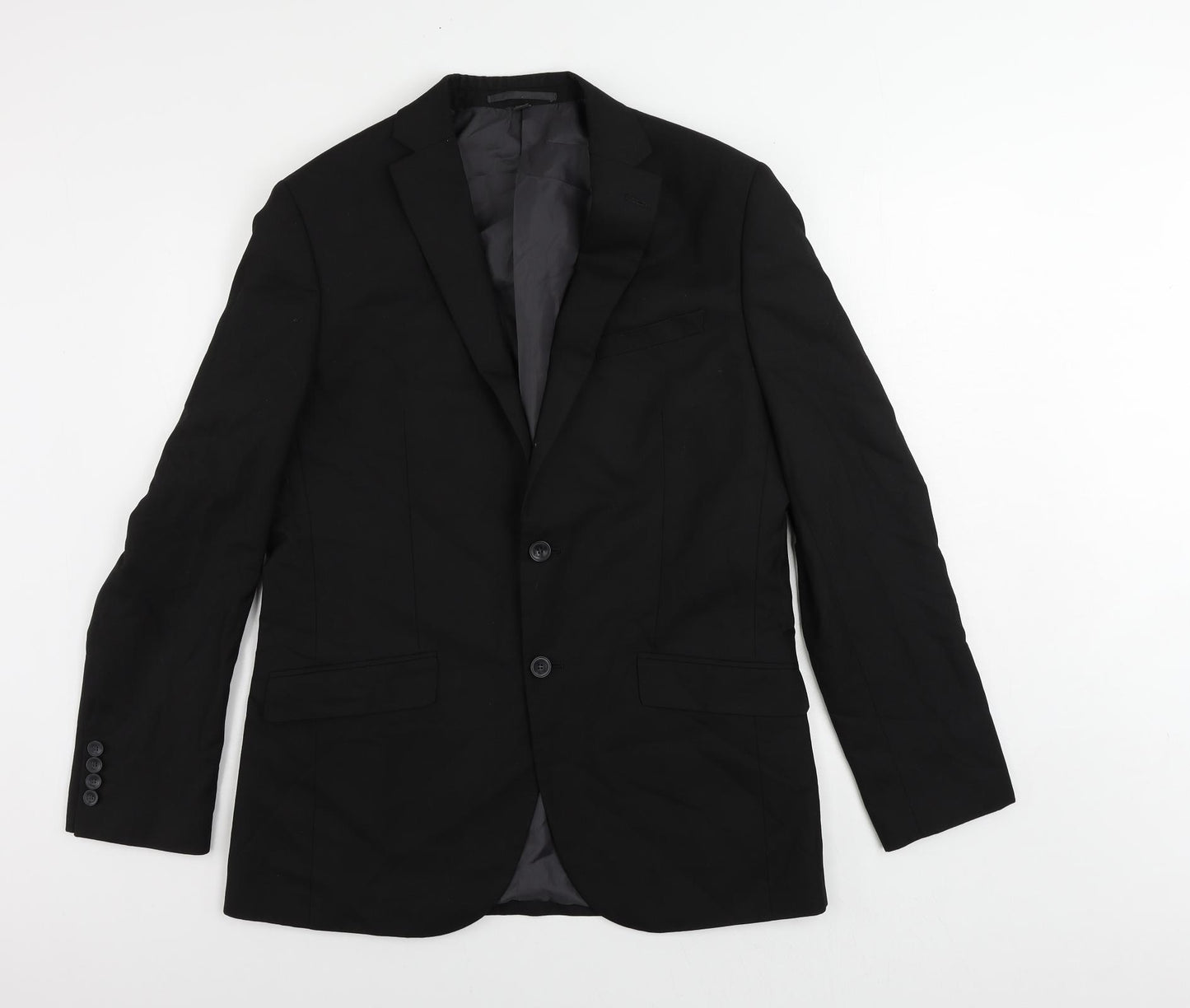 Marks and Spencer Mens Black Polyester Tuxedo Suit Jacket Size 40 Regular