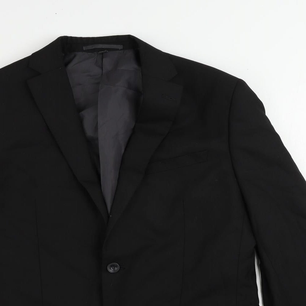 Marks and Spencer Mens Black Polyester Tuxedo Suit Jacket Size 40 Regular
