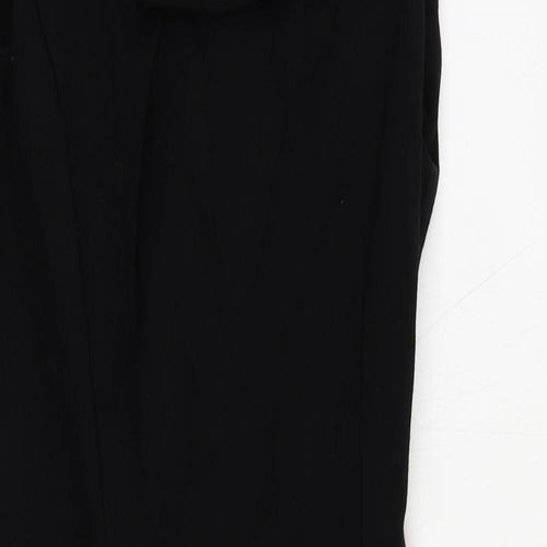River Island Womens Black Viscose Bodycon Size 10 Mock Neck Zip