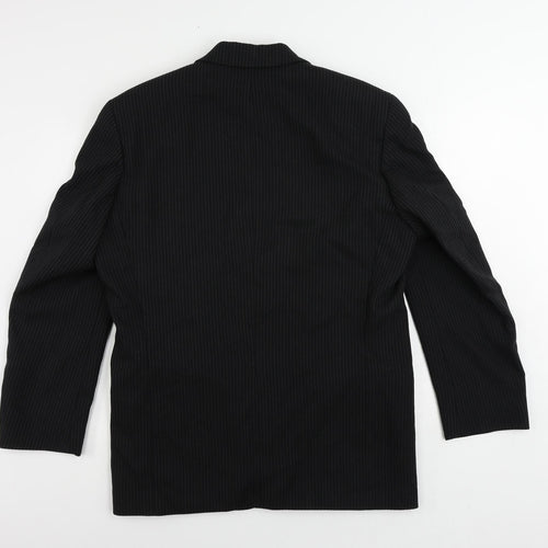 River Island Mens Black Striped Wool Jacket Suit Jacket Size 40 Regular