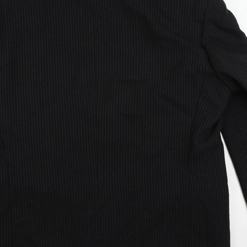 River Island Mens Black Striped Wool Jacket Suit Jacket Size 40 Regular