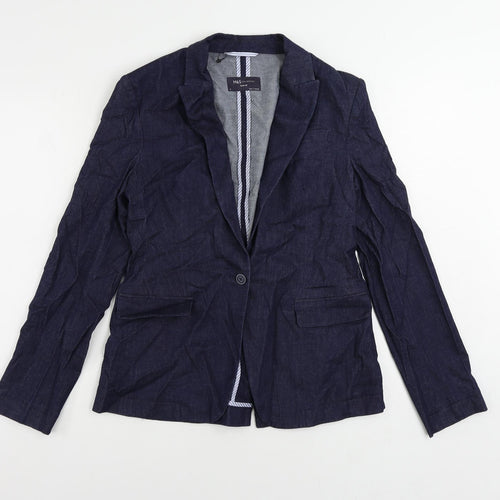 Marks and Spencer Womens Blue Jacket Blazer Size 8 Button