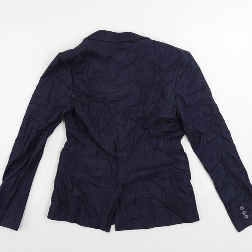 Marks and Spencer Womens Blue Jacket Blazer Size 8 Button