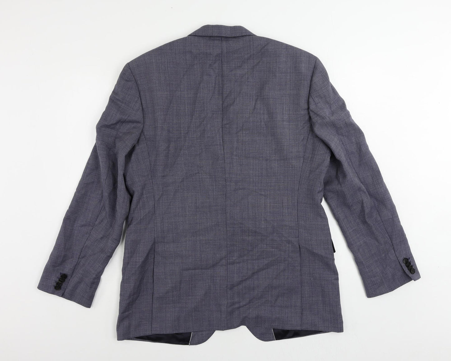 HUGO BOSS Mens Blue Geometric Wool Jacket Suit Jacket Size 42 Regular