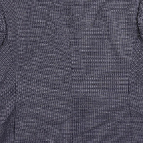 HUGO BOSS Mens Blue Geometric Wool Jacket Suit Jacket Size 42 Regular