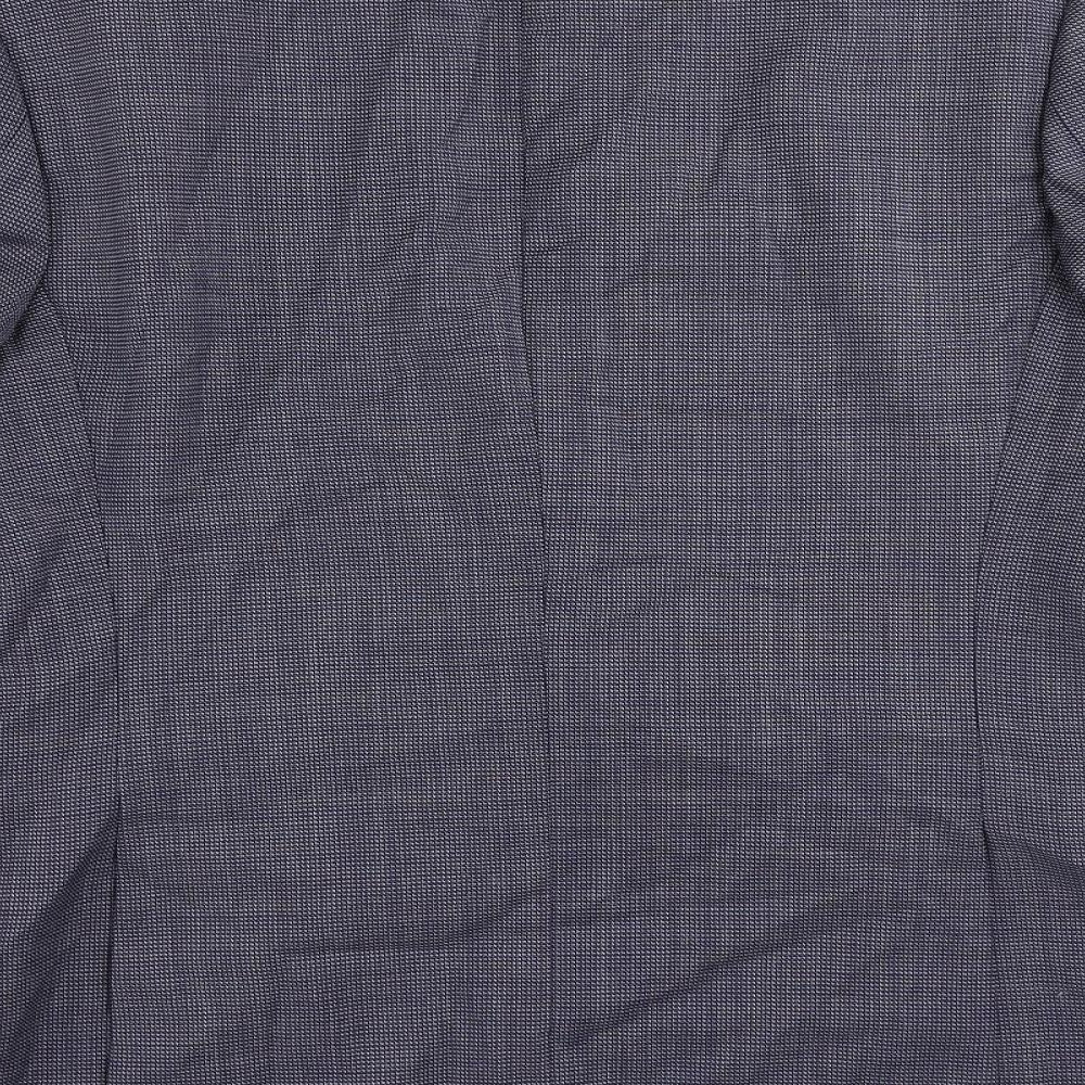 HUGO BOSS Mens Blue Geometric Wool Jacket Suit Jacket Size 42 Regular