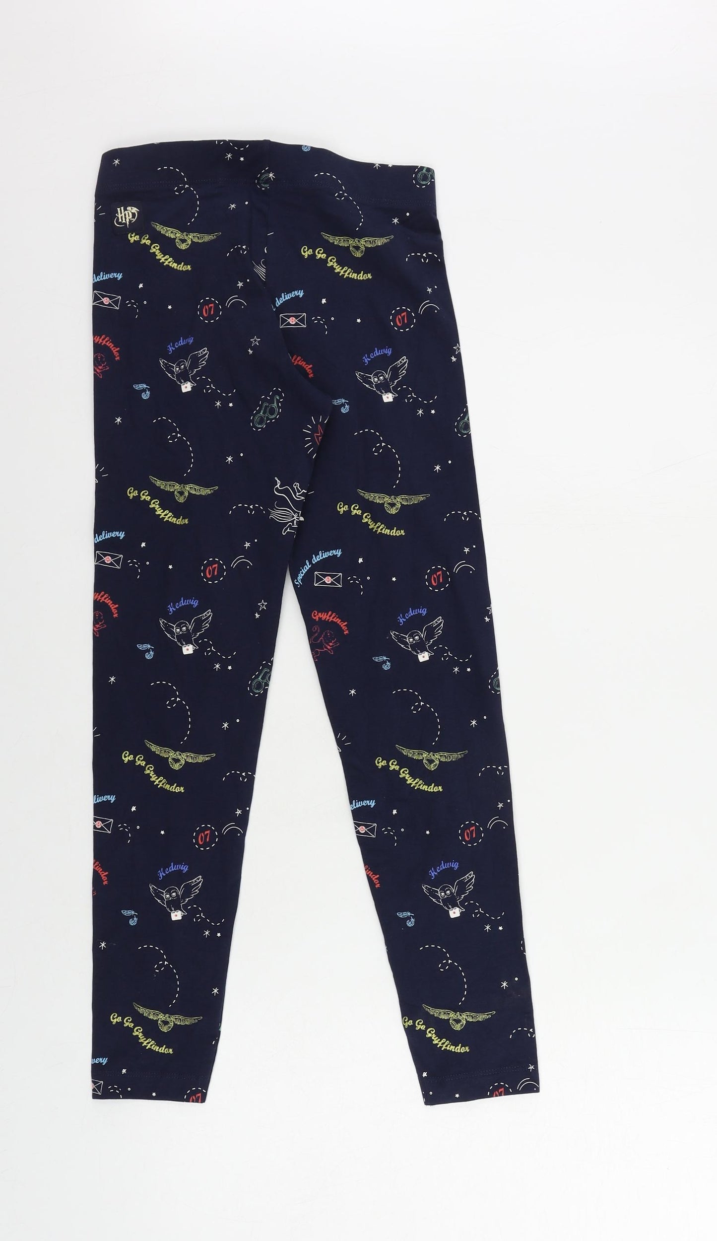 Marks and Spencer Girls Blue Geometric Cotton Jogger Trousers Size 12-13 Years Regular - Harry Potter Leggings