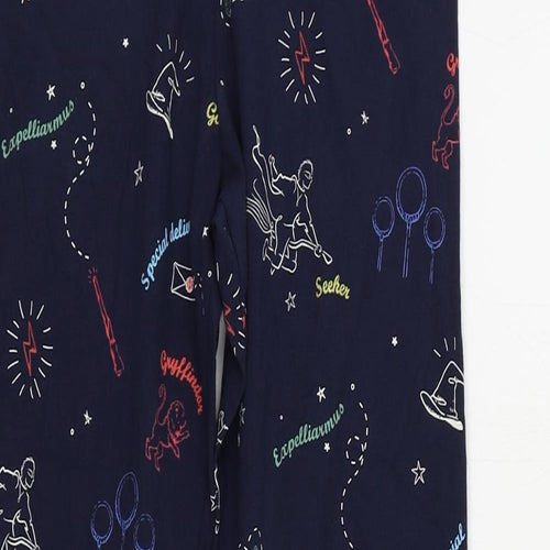 Marks and Spencer Girls Blue Geometric Cotton Jogger Trousers Size 12-13 Years Regular - Harry Potter Leggings