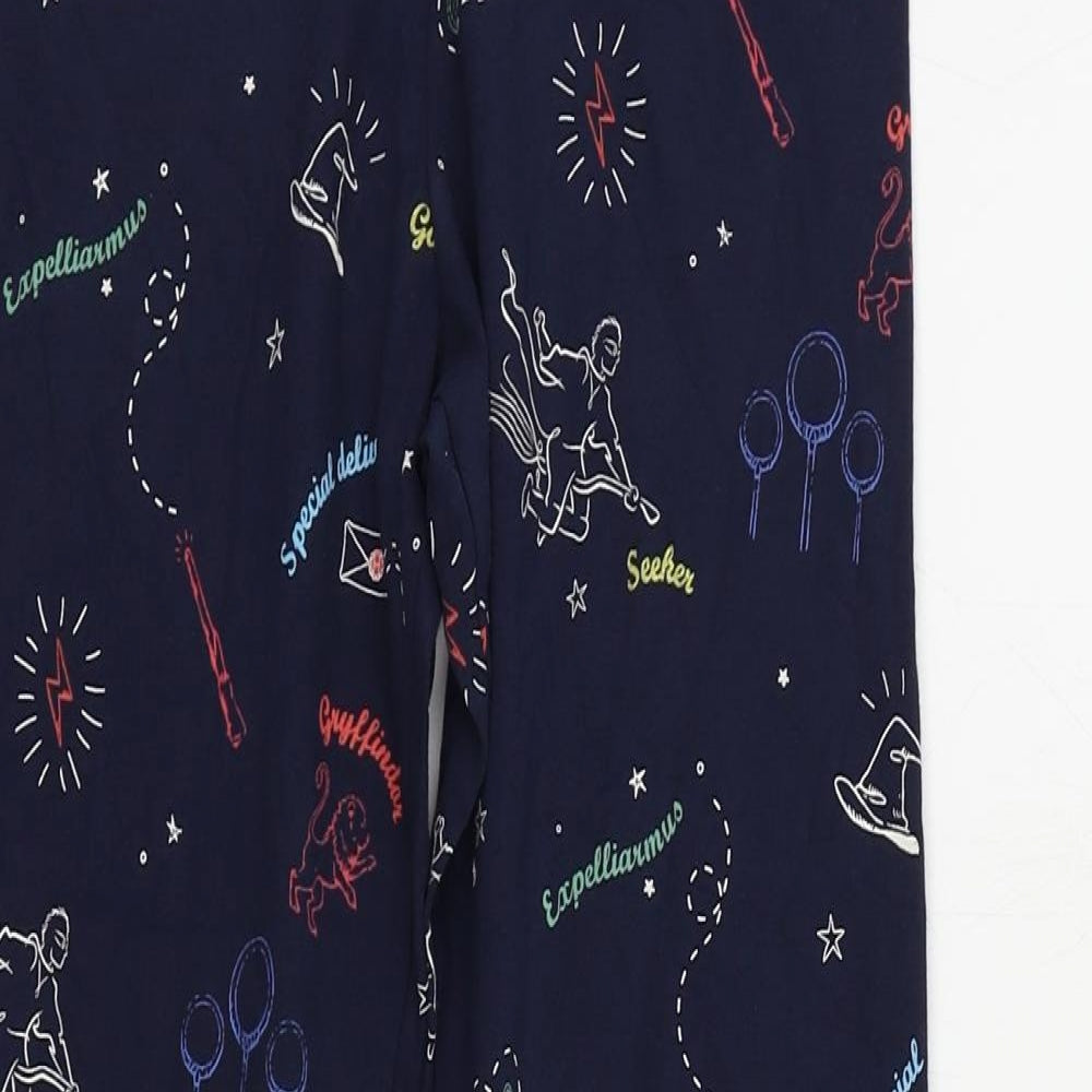 Marks and Spencer Girls Blue Geometric Cotton Jogger Trousers Size 12-13 Years Regular - Harry Potter Leggings