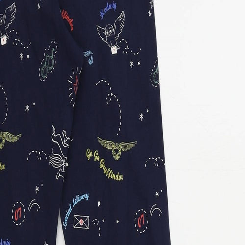 Marks and Spencer Girls Blue Geometric Cotton Jogger Trousers Size 12-13 Years Regular - Harry Potter Leggings