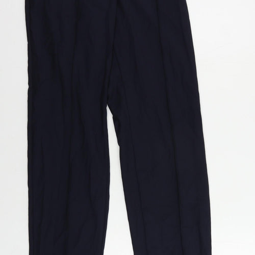 Marks and Spencer Womens Blue Polyester Dress Pants Trousers Size 8 L32 in Regular Zip