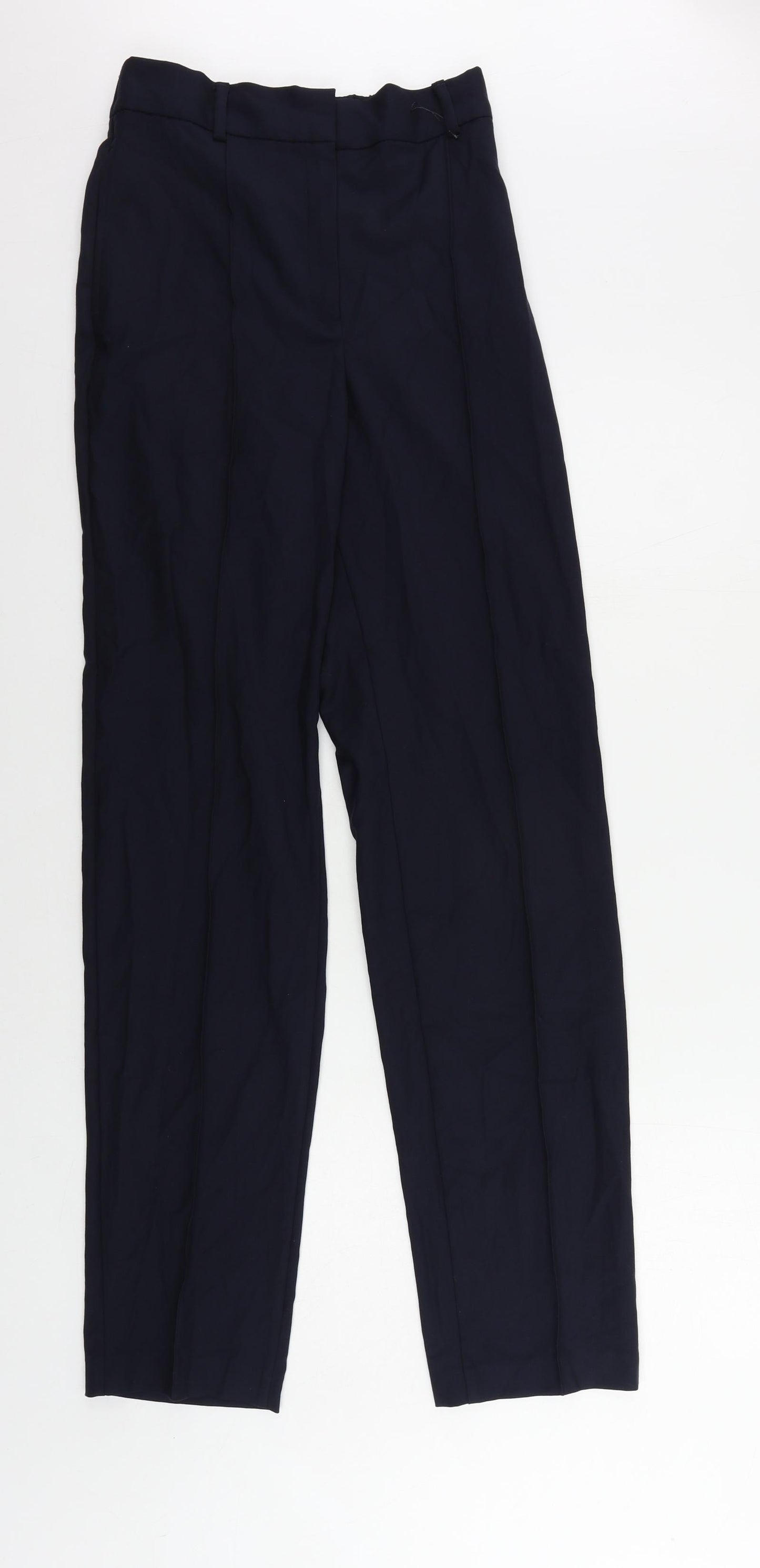 Marks and Spencer Womens Blue Polyester Dress Pants Trousers Size 8 L32 in Regular Zip