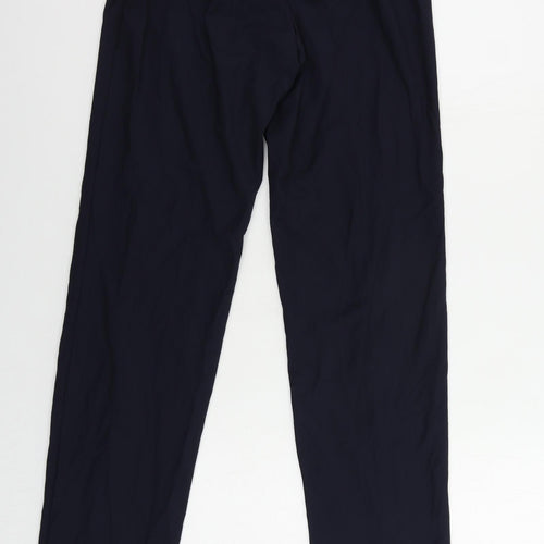 Marks and Spencer Womens Blue Polyester Dress Pants Trousers Size 8 L32 in Regular Zip
