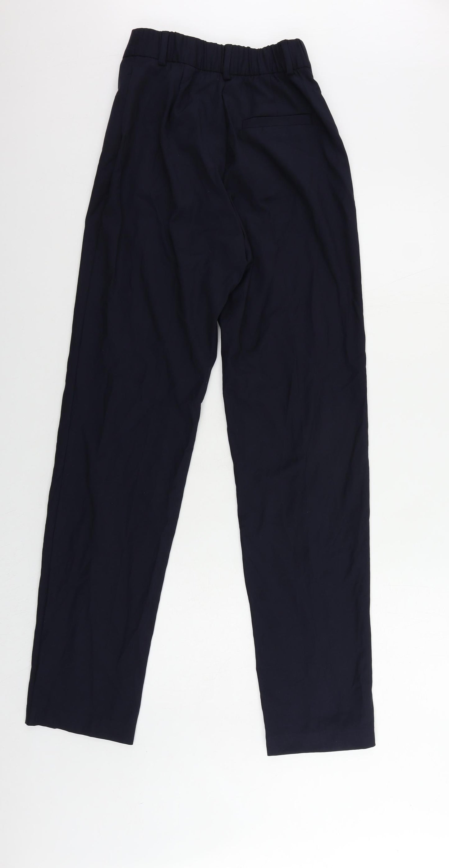 Marks and Spencer Womens Blue Polyester Dress Pants Trousers Size 8 L32 in Regular Zip