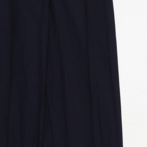 Marks and Spencer Womens Blue Polyester Dress Pants Trousers Size 8 L32 in Regular Zip