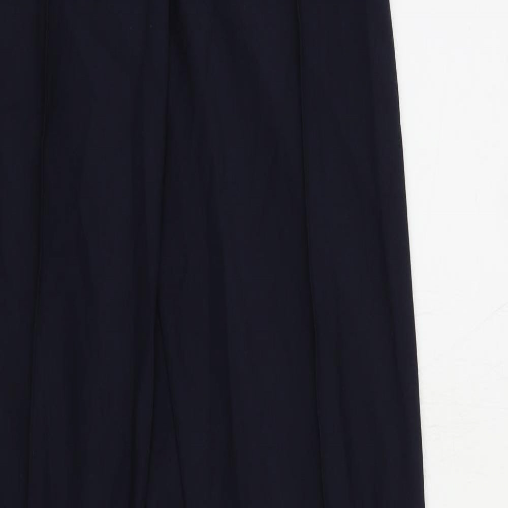 Marks and Spencer Womens Blue Polyester Dress Pants Trousers Size 8 L32 in Regular Zip