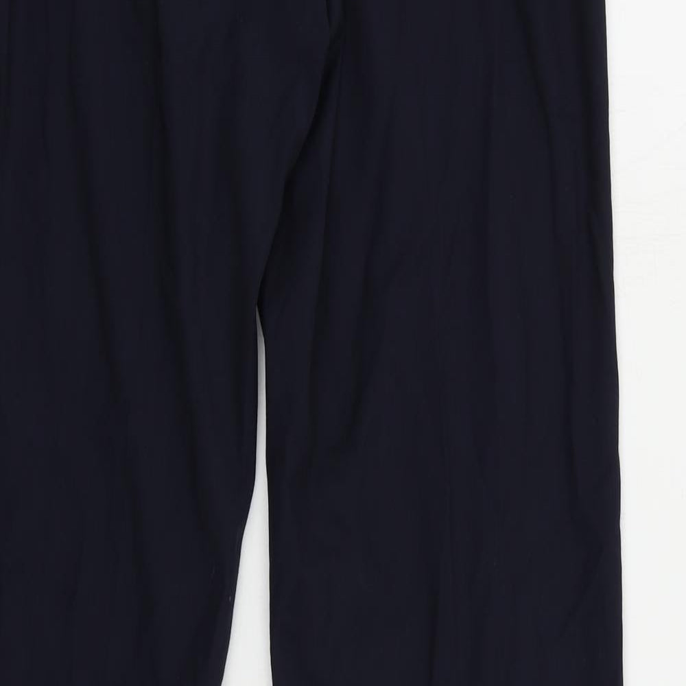 Marks and Spencer Womens Blue Polyester Dress Pants Trousers Size 8 L32 in Regular Zip