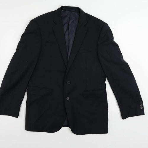 Cerruti Mens Blue Wool Jacket Suit Jacket Size 40 Regular