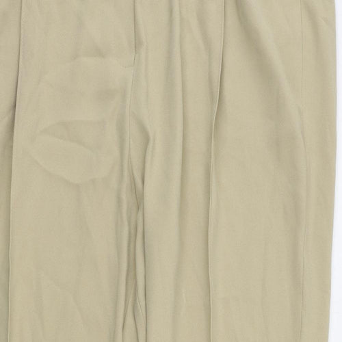 Marks and Spencer Womens Beige Polyester Trousers Size 20 L26 in Regular - Zipped Pockets