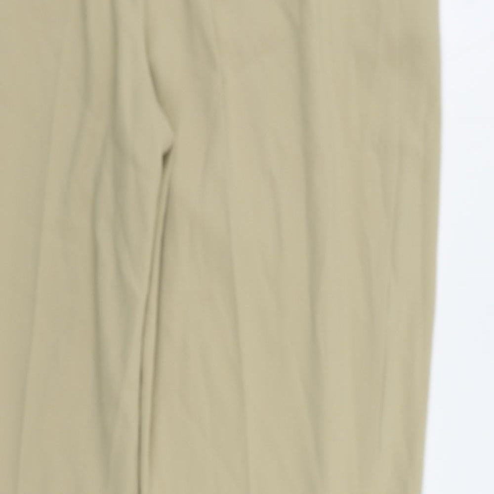 Marks and Spencer Womens Beige Polyester Trousers Size 20 L26 in Regular - Zipped Pockets